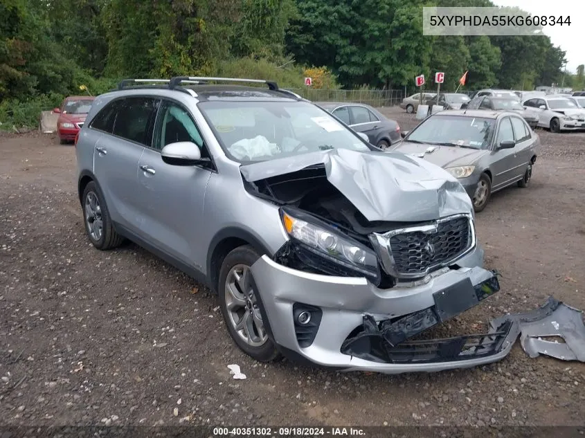 2019 Kia Sorento 3.3L Ex Sport VIN: 5XYPHDA55KG608344 Lot: 40351302