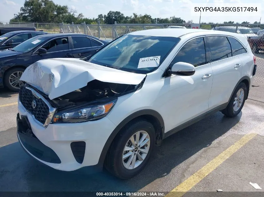 5XYPG4A35KG517494 2019 Kia Sorento 2.4L Lx