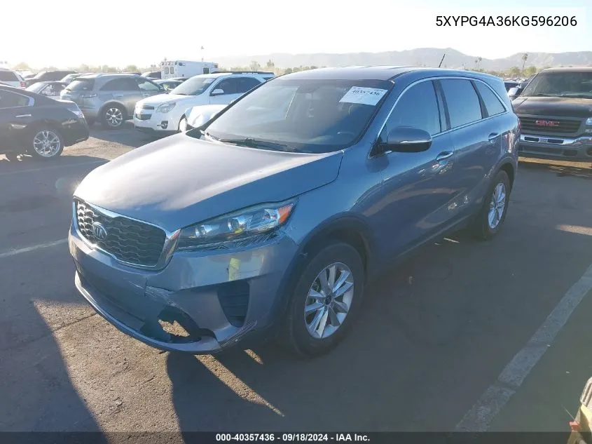 2019 Kia Sorento L/Lx VIN: 5XYPG4A36KG596206 Lot: 40357436