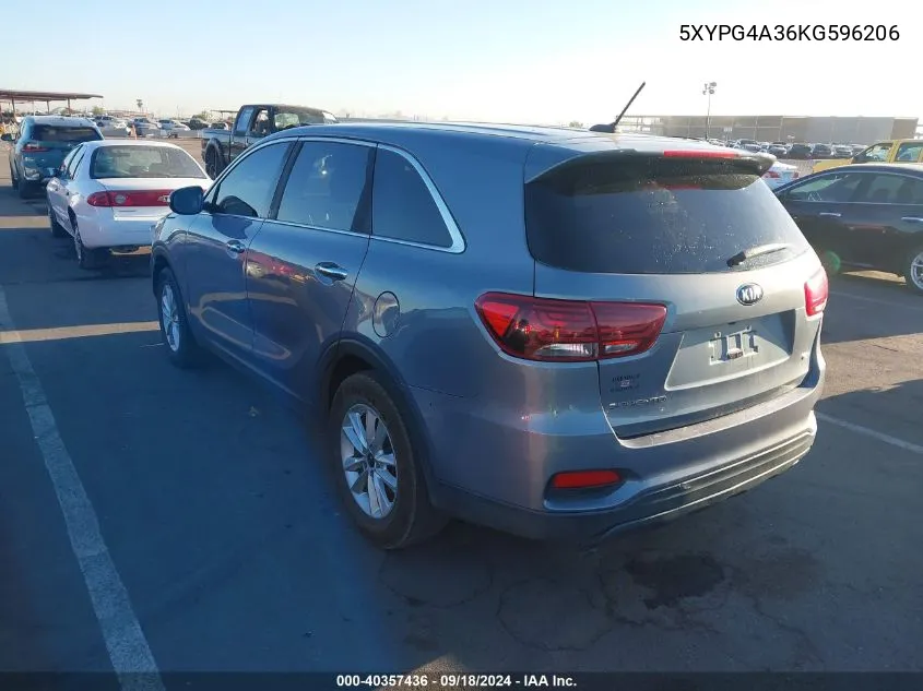 2019 Kia Sorento L/Lx VIN: 5XYPG4A36KG596206 Lot: 40357436