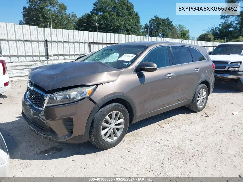 5XYPG4A5XKG559452 2019 Kia Sorento 3.3L Lx