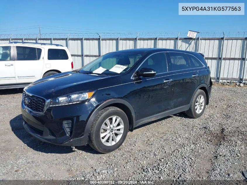 2019 Kia Sorento 2.4L L VIN: 5XYPG4A31KG577563 Lot: 40390752