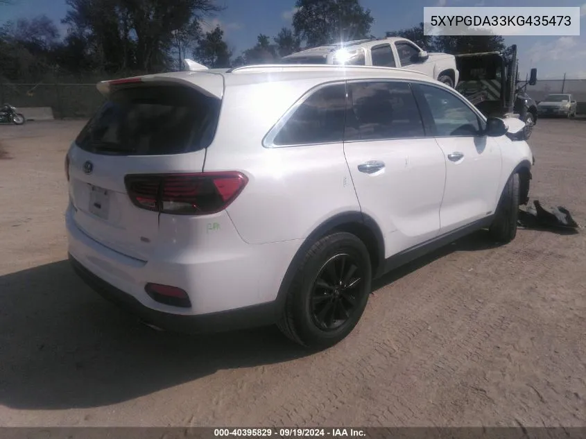 5XYPGDA33KG435473 2019 Kia Sorento 2.4L Lx