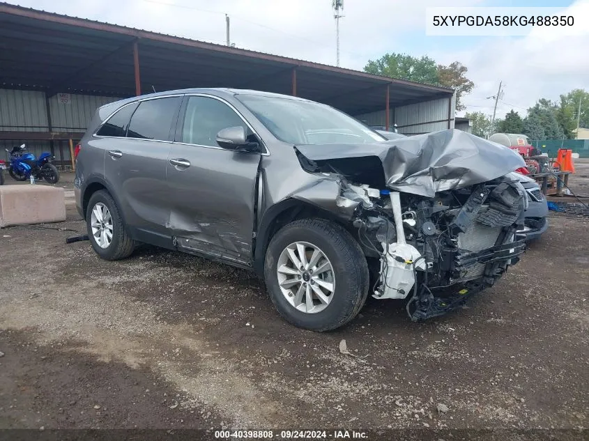 5XYPGDA58KG488350 2019 Kia Sorento 3.3L Lx