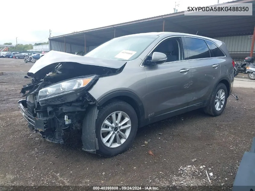 5XYPGDA58KG488350 2019 Kia Sorento 3.3L Lx