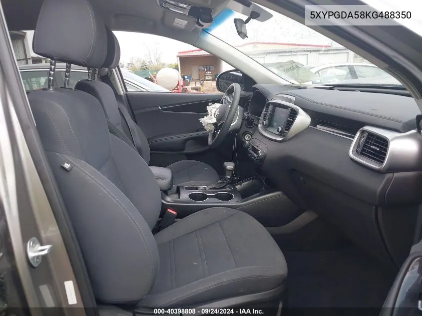 2019 Kia Sorento 3.3L Lx VIN: 5XYPGDA58KG488350 Lot: 40398808