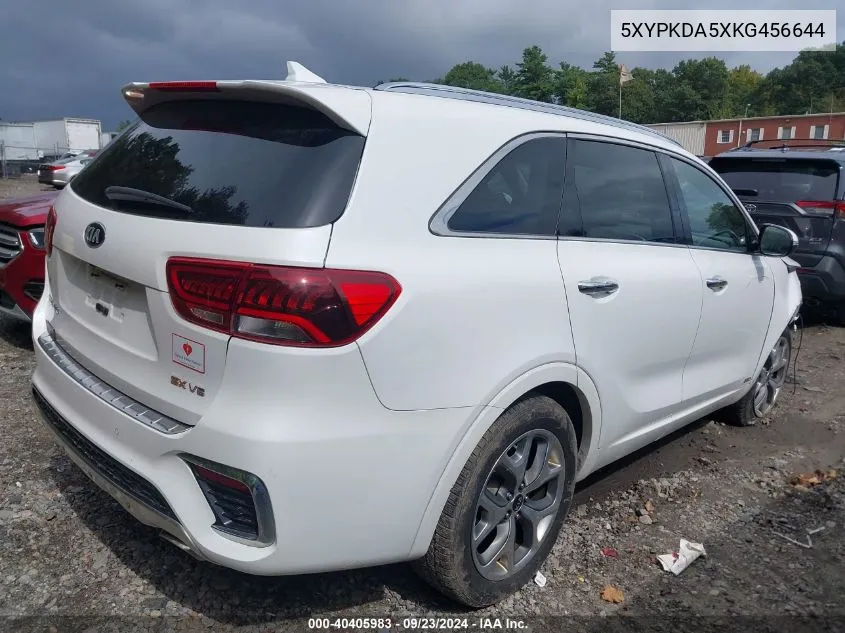 2019 Kia Sorento 3.3L Sx VIN: 5XYPKDA5XKG456644 Lot: 40405983