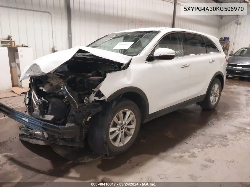 5XYPG4A30KG506970 2019 Kia Sorento 2.4L Lx