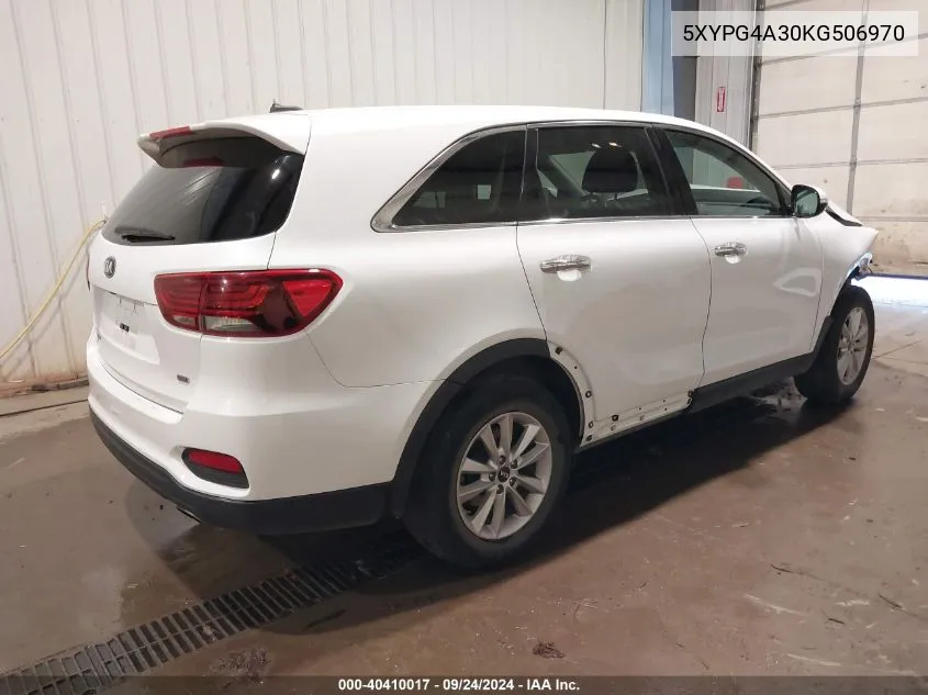 2019 Kia Sorento 2.4L Lx VIN: 5XYPG4A30KG506970 Lot: 40410017