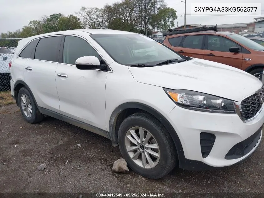 5XYPG4A33KG562577 2019 Kia Sorento 2.4L Lx