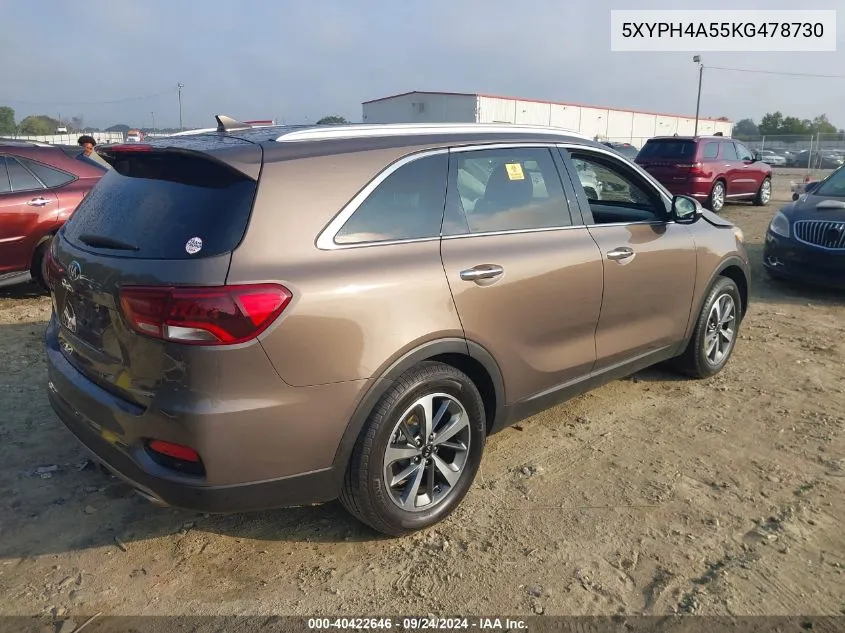 2019 Kia Sorento 3.3L Ex VIN: 5XYPH4A55KG478730 Lot: 40422646