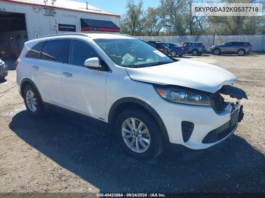 2019 Kia Sorento L/Lx VIN: 5XYPGDA32KG537718 Lot: 40423864