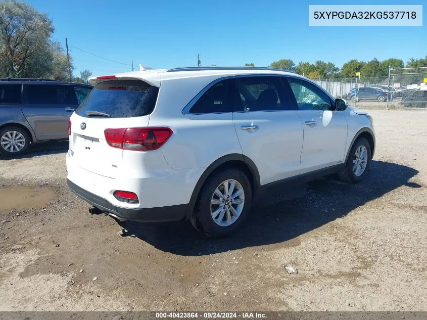 2019 Kia Sorento L/Lx VIN: 5XYPGDA32KG537718 Lot: 40423864