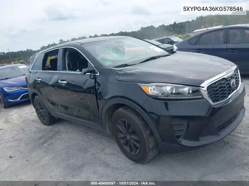 2019 Kia Sorento L/Lx VIN: 5XYPG4A36KG578546 Lot: 40455097