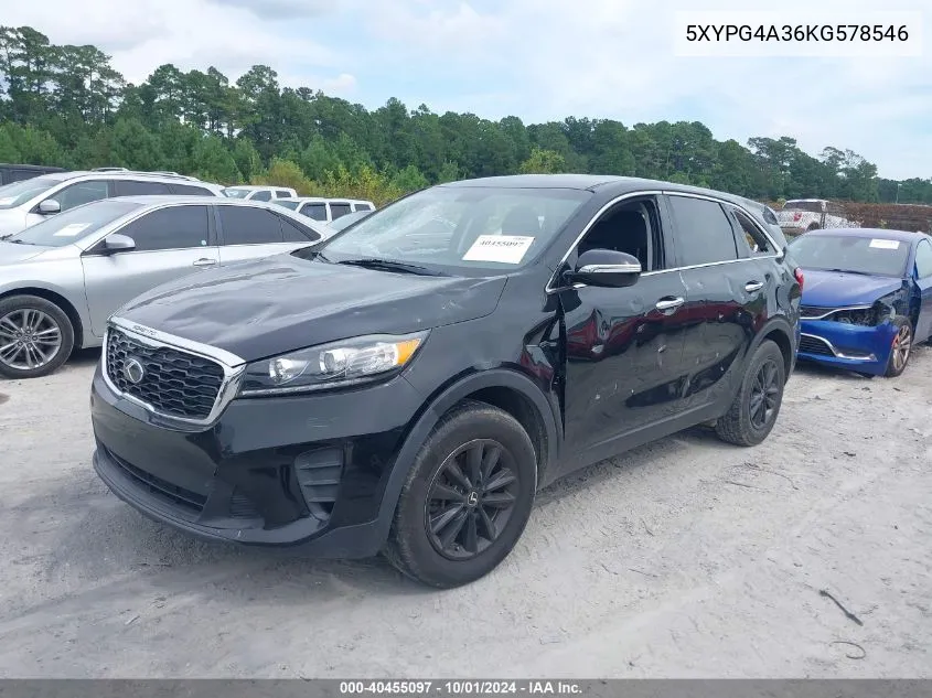 2019 Kia Sorento L/Lx VIN: 5XYPG4A36KG578546 Lot: 40455097