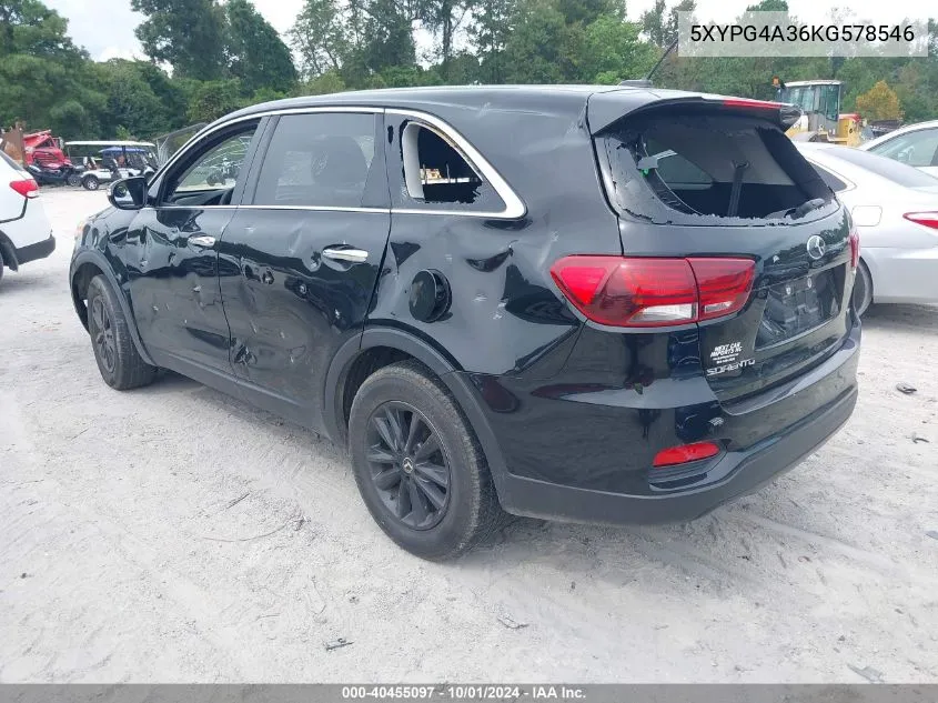 2019 Kia Sorento L/Lx VIN: 5XYPG4A36KG578546 Lot: 40455097