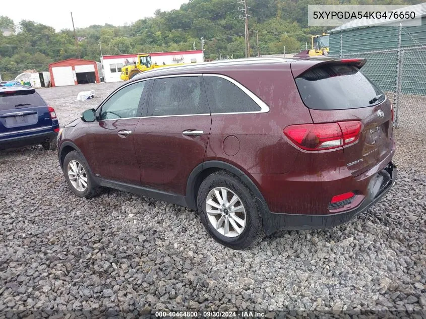 2019 Kia Sorento 3.3L Lx VIN: 5XYPGDA54KG476650 Lot: 40464800