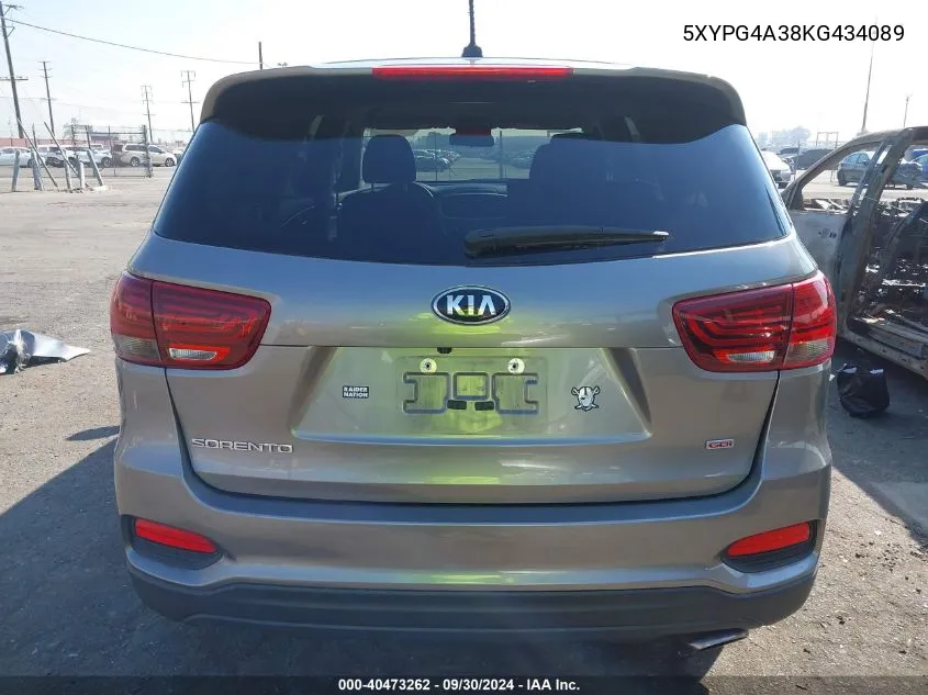 2019 Kia Sorento L/Lx VIN: 5XYPG4A38KG434089 Lot: 40473262