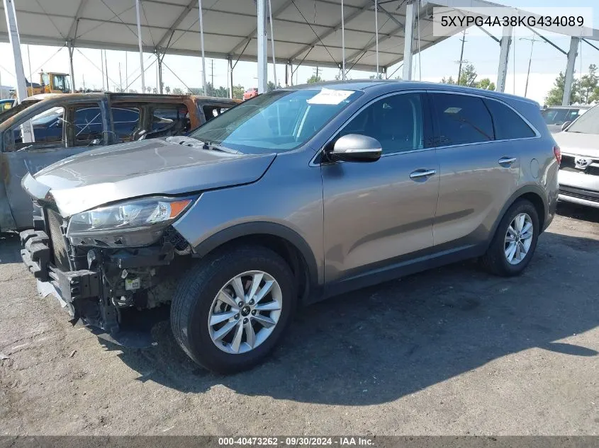 2019 Kia Sorento L/Lx VIN: 5XYPG4A38KG434089 Lot: 40473262