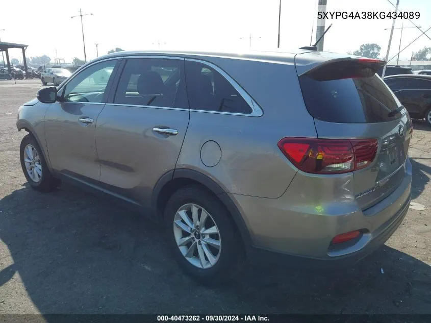 2019 Kia Sorento L/Lx VIN: 5XYPG4A38KG434089 Lot: 40473262