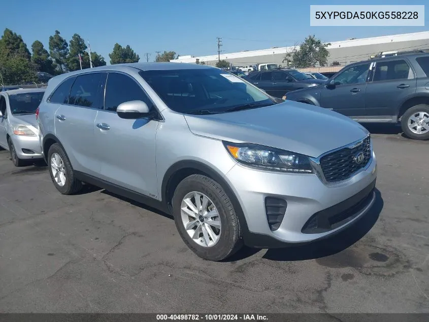 2019 Kia Sorento 3.3L Lx VIN: 5XYPGDA50KG558228 Lot: 40498782