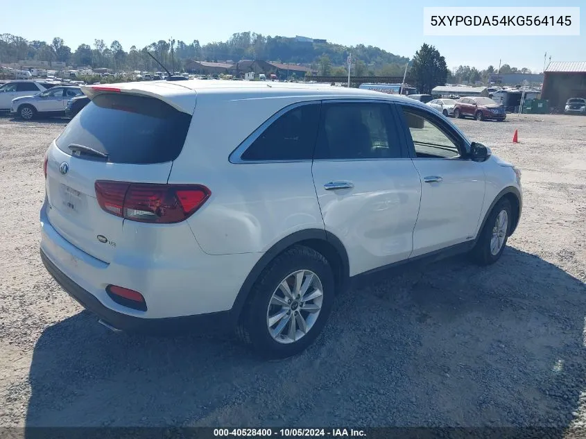 5XYPGDA54KG564145 2019 Kia Sorento Lx V6