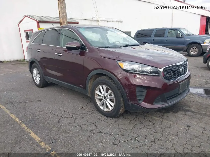 2019 Kia Sorento 3.3L Lx VIN: 5XYPGDA51KG497696 Lot: 40657102