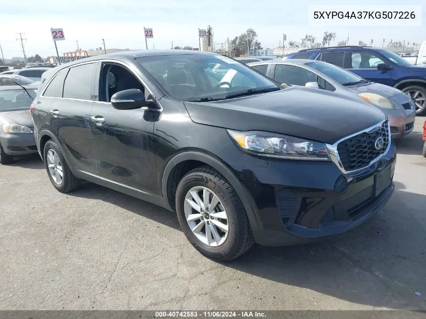 2019 Kia Sorento 2.4L Lx VIN: 5XYPG4A37KG507226 Lot: 40742583