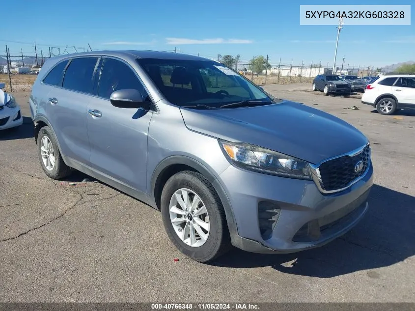 5XYPG4A32KG603328 2019 Kia Sorento 2.4L L