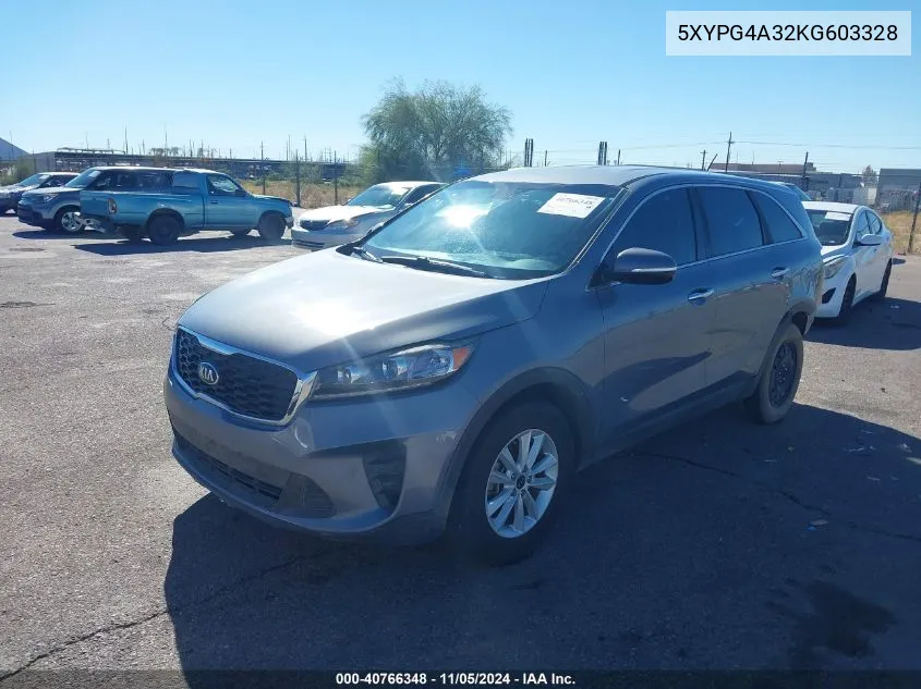 5XYPG4A32KG603328 2019 Kia Sorento 2.4L L