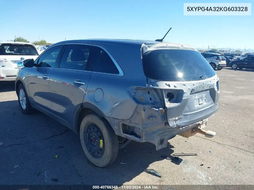 5XYPG4A32KG603328 2019 Kia Sorento 2.4L L