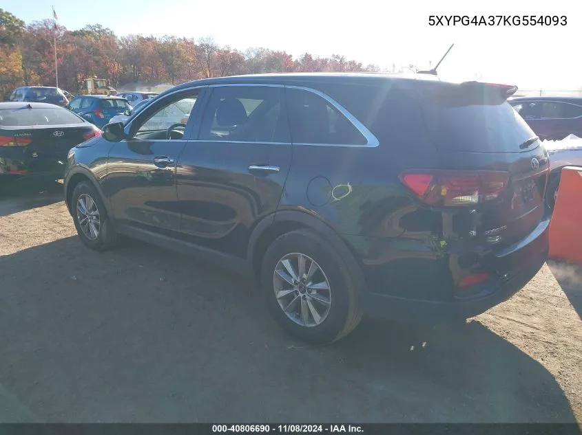 5XYPG4A37KG554093 2019 Kia Sorento 2.4L Lx