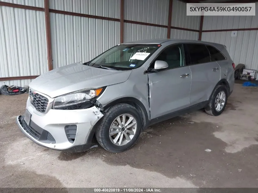 5XYPG4A59KG490057 2019 Kia Sorento 3.3L Lx