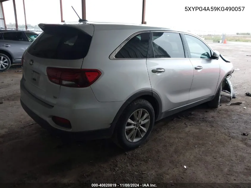 5XYPG4A59KG490057 2019 Kia Sorento 3.3L Lx