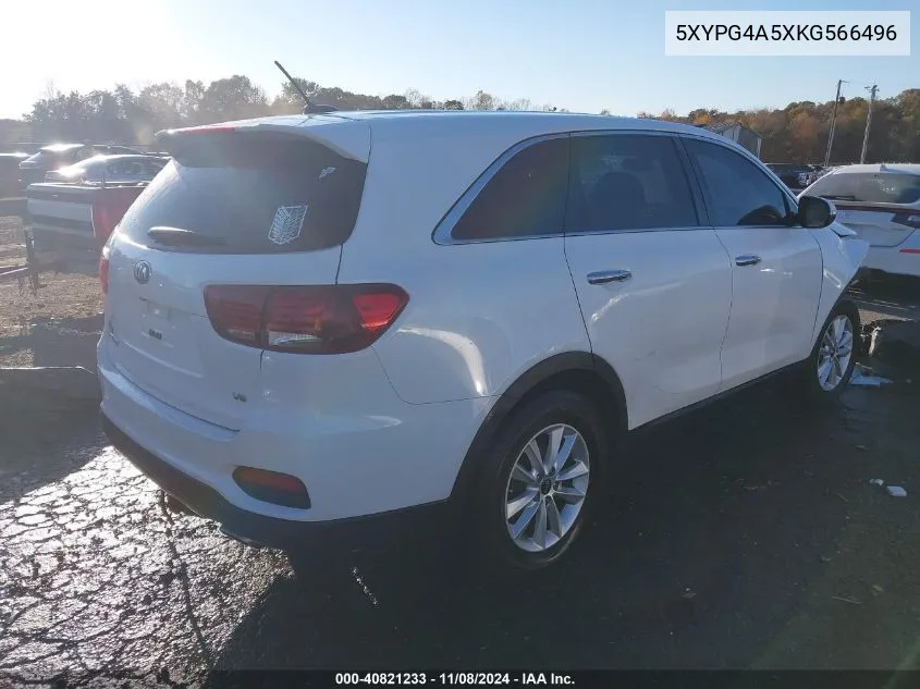 2019 Kia Sorento 3.3L Lx VIN: 5XYPG4A5XKG566496 Lot: 40821233