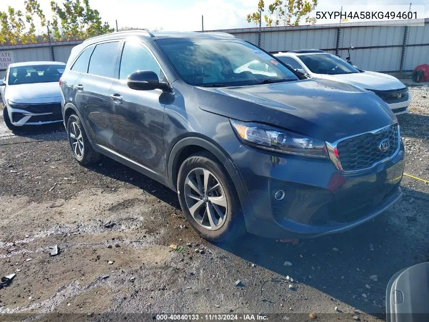 2019 Kia Sorento 3.3L Ex VIN: 5XYPH4A58KG494601 Lot: 40840133