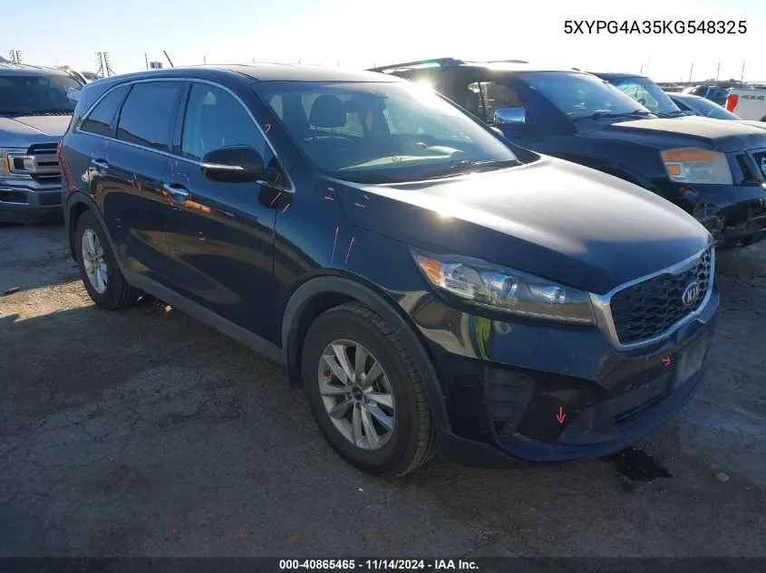 2019 Kia Sorento 2.4L Lx VIN: 5XYPG4A35KG548325 Lot: 40865465