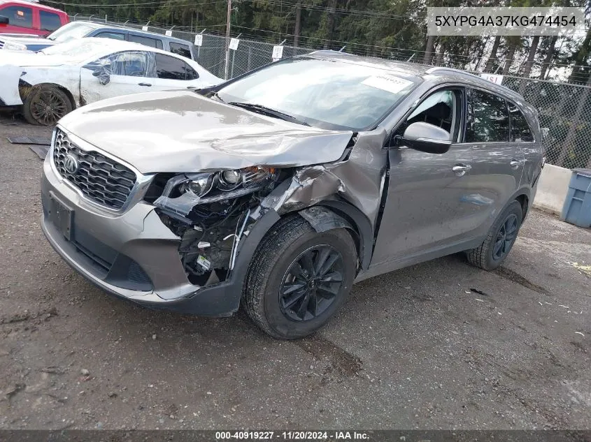 2019 Kia Sorento 2.4L Lx VIN: 5XYPG4A37KG474454 Lot: 40919227