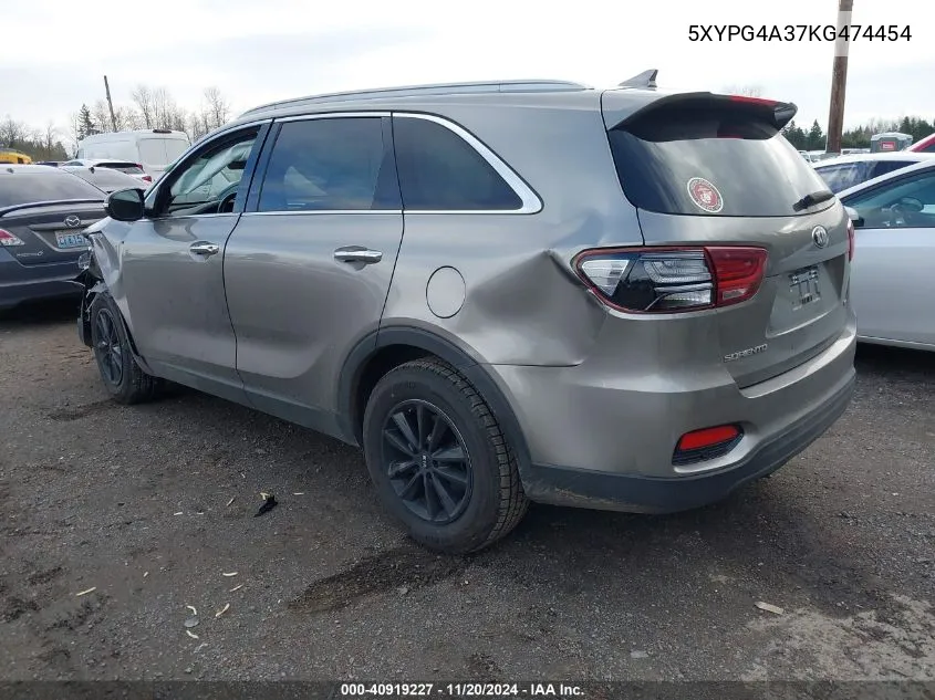 2019 Kia Sorento 2.4L Lx VIN: 5XYPG4A37KG474454 Lot: 40919227