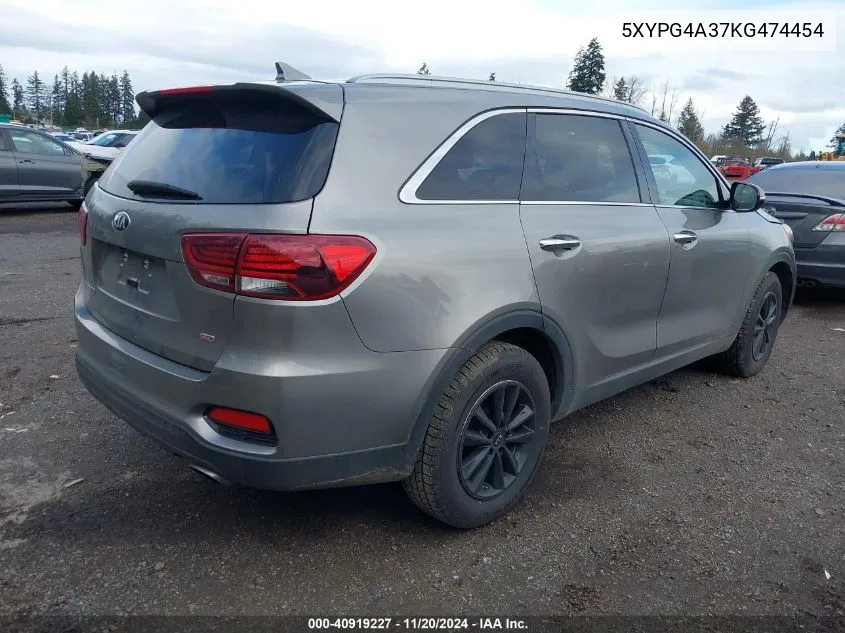 2019 Kia Sorento 2.4L Lx VIN: 5XYPG4A37KG474454 Lot: 40919227