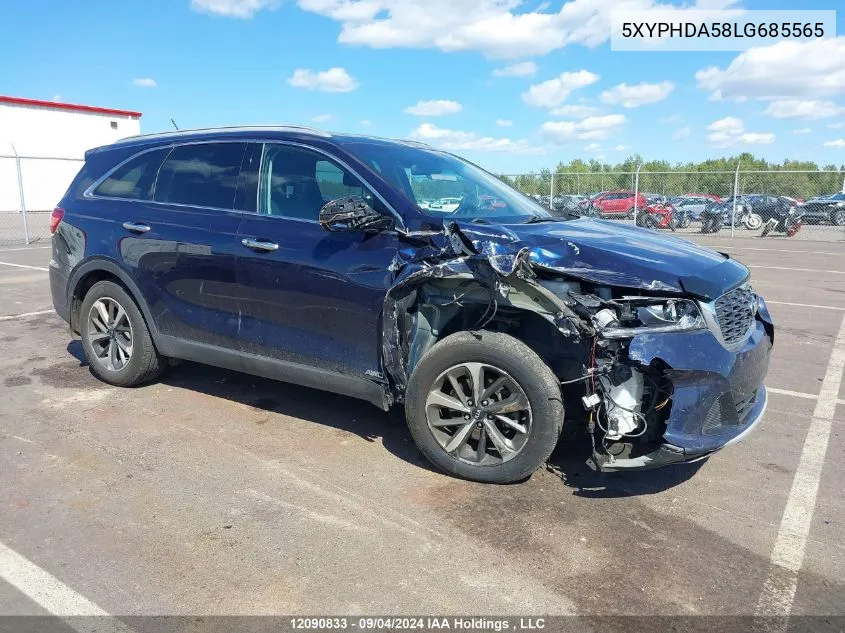 2020 Kia Sorento VIN: 5XYPHDA58LG685565 Lot: 12090833