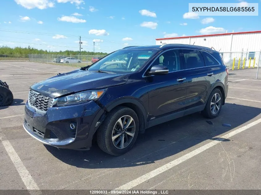 2020 Kia Sorento VIN: 5XYPHDA58LG685565 Lot: 12090833