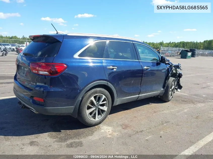 2020 Kia Sorento VIN: 5XYPHDA58LG685565 Lot: 12090833