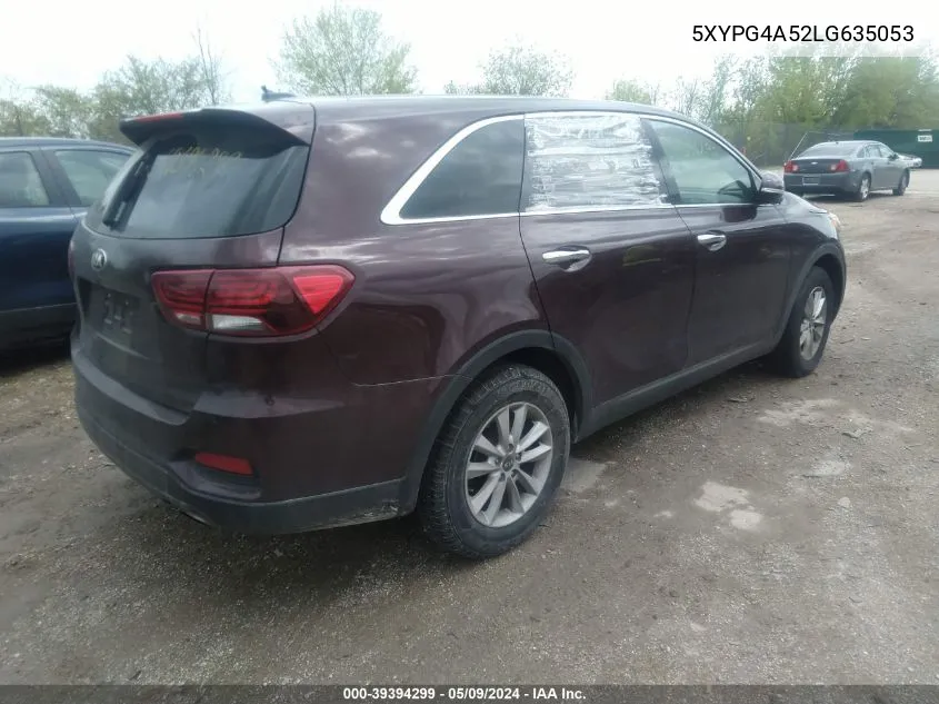 2020 Kia Sorento 3.3L Lx VIN: 5XYPG4A52LG635053 Lot: 39394299