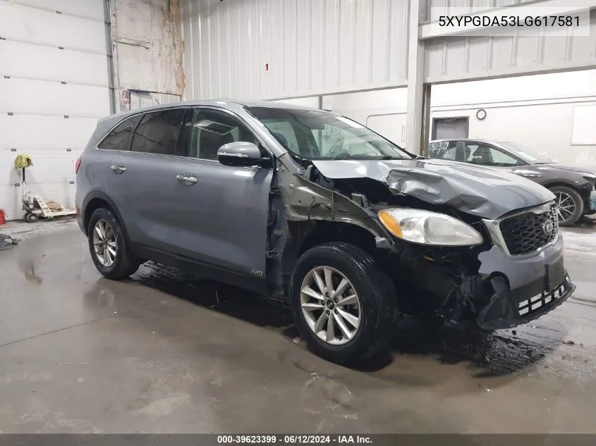 5XYPGDA53LG617581 2020 Kia Sorento 3.3L Lx