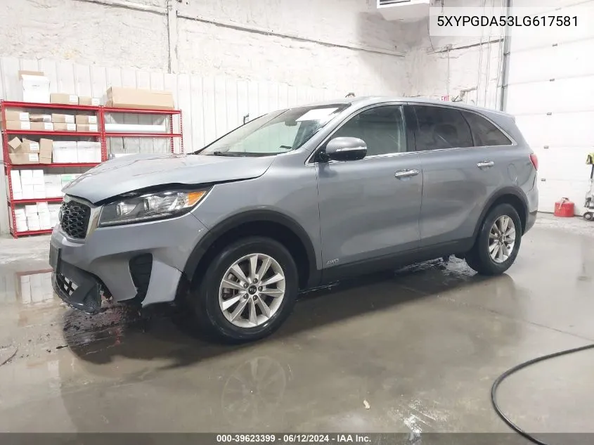 2020 Kia Sorento 3.3L Lx VIN: 5XYPGDA53LG617581 Lot: 39623399