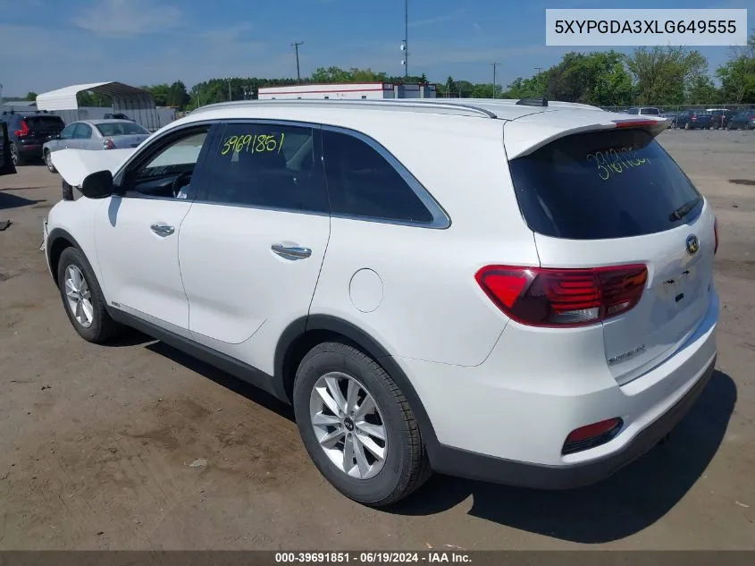 2020 Kia Sorento 2.4L Lx VIN: 5XYPGDA3XLG649555 Lot: 39691851