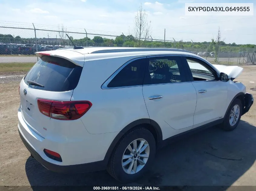 2020 Kia Sorento 2.4L Lx VIN: 5XYPGDA3XLG649555 Lot: 39691851