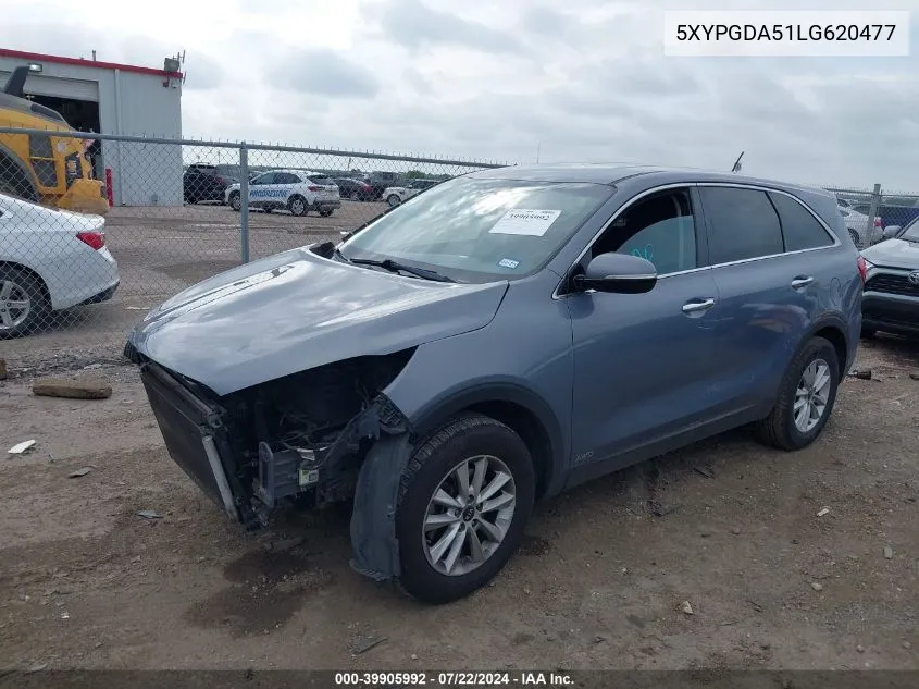 2020 Kia Sorento 3.3L Lx VIN: 5XYPGDA51LG620477 Lot: 39905992