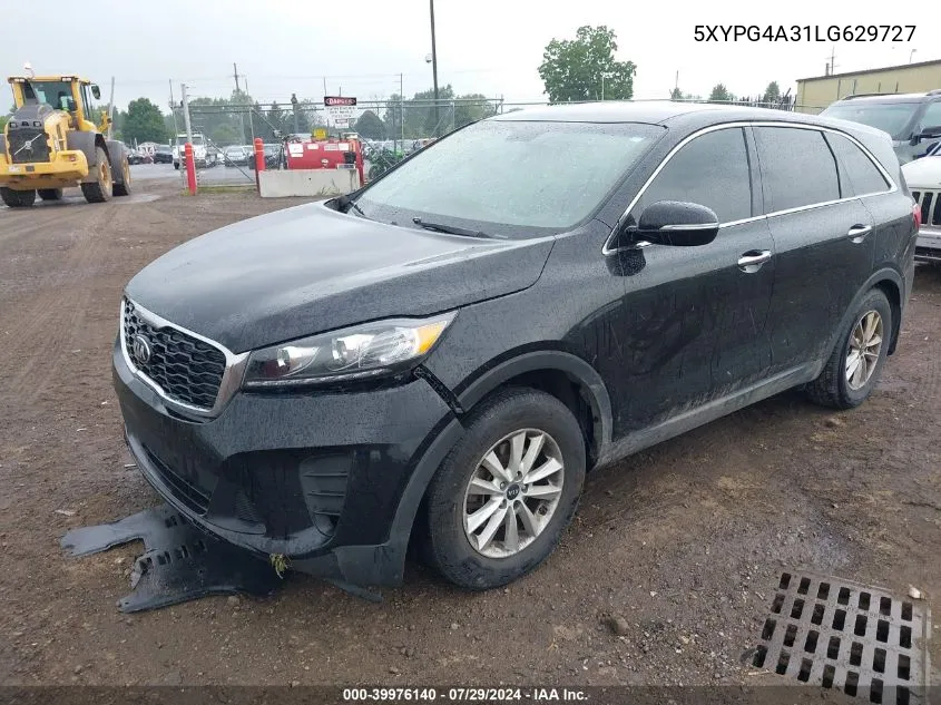 2020 Kia Sorento 2.4L Lx VIN: 5XYPG4A31LG629727 Lot: 39976140